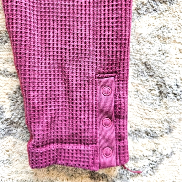 Women's Pink Ribbed Waffle Knit Leggings High Waisted Large - Picture 6 of 6